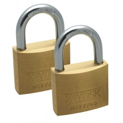 Keyosk 'Guard' padlock, 40mm, twin card, keyed alike pair
