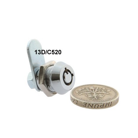 Micro size, 4 pin cam lock, 10.5mm, operated by the same key