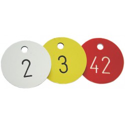 Engraved Disc, Green Key Tag with White Number