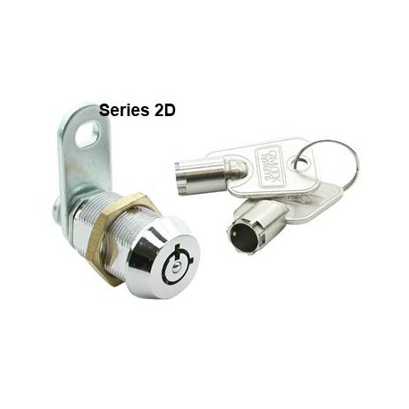 7 pin, die-cast alloy cam lock, 25mm, operated by a different key