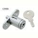5 disc, flange fixing pushlock, for sliding wooden doors, 'Thrifty', operated by the same key