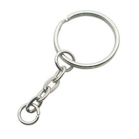 Nickel Plated Key Chain with Split Ring